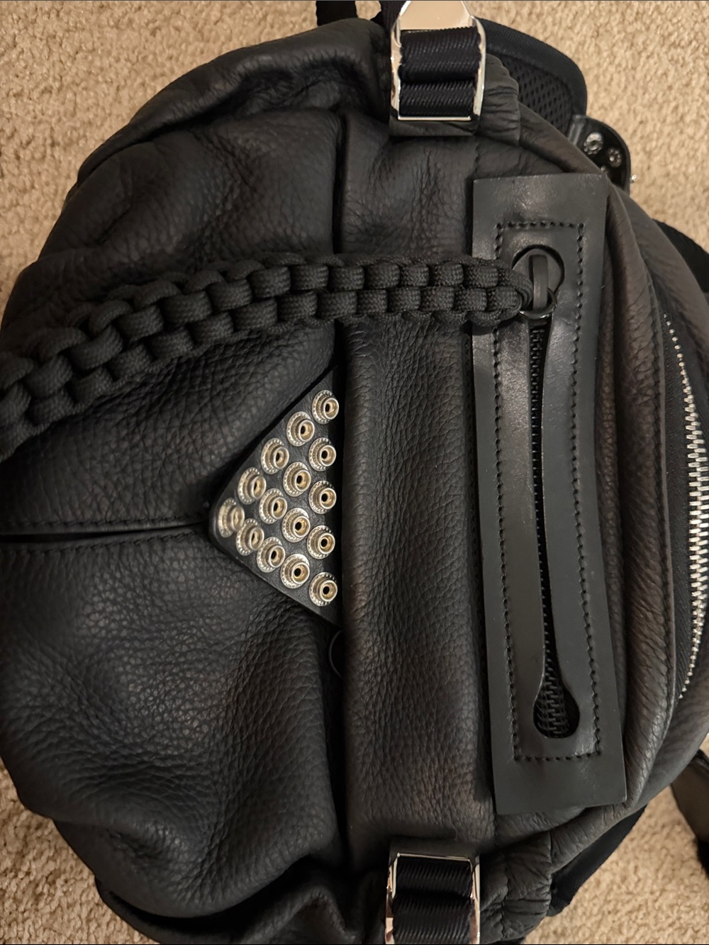 Alexander Wang Black Women's Leather Crossbody Bag belt Bag with mink orig 1500$ - Picture 3 of 5